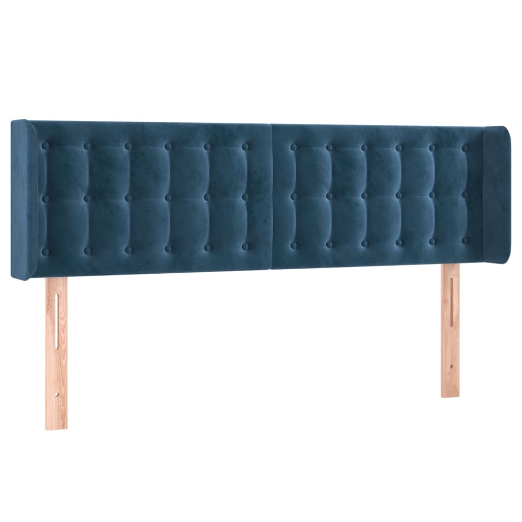 vidaXL Cabecero de terciopelo azul oscuro 147x16x78/88 cm