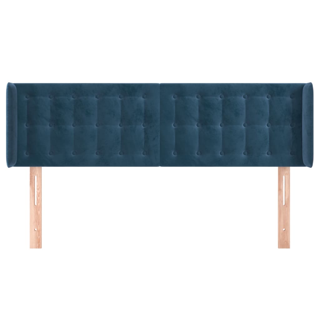 vidaXL Cabecero de terciopelo azul oscuro 147x16x78/88 cm