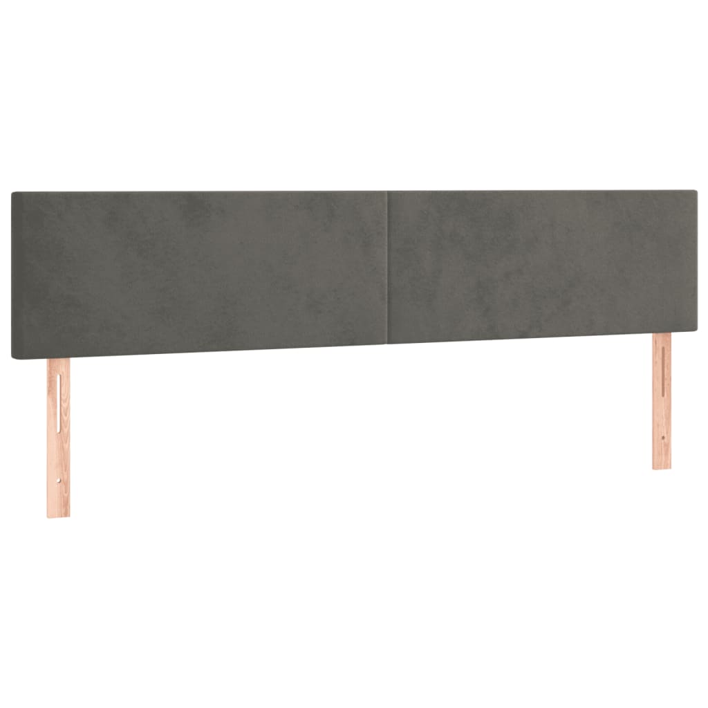 vidaXL Cabecero con LED de terciopelo gris oscuro 180x5x78/88 cm