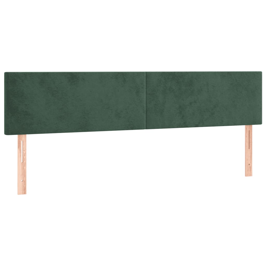 vidaXL Cabecero con LED de terciopelo verde oscuro 200x5x78/88 cm