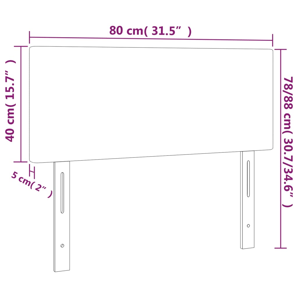 vidaXL Cabecero con LED cuero sintético gris 80x5x78/88 cm