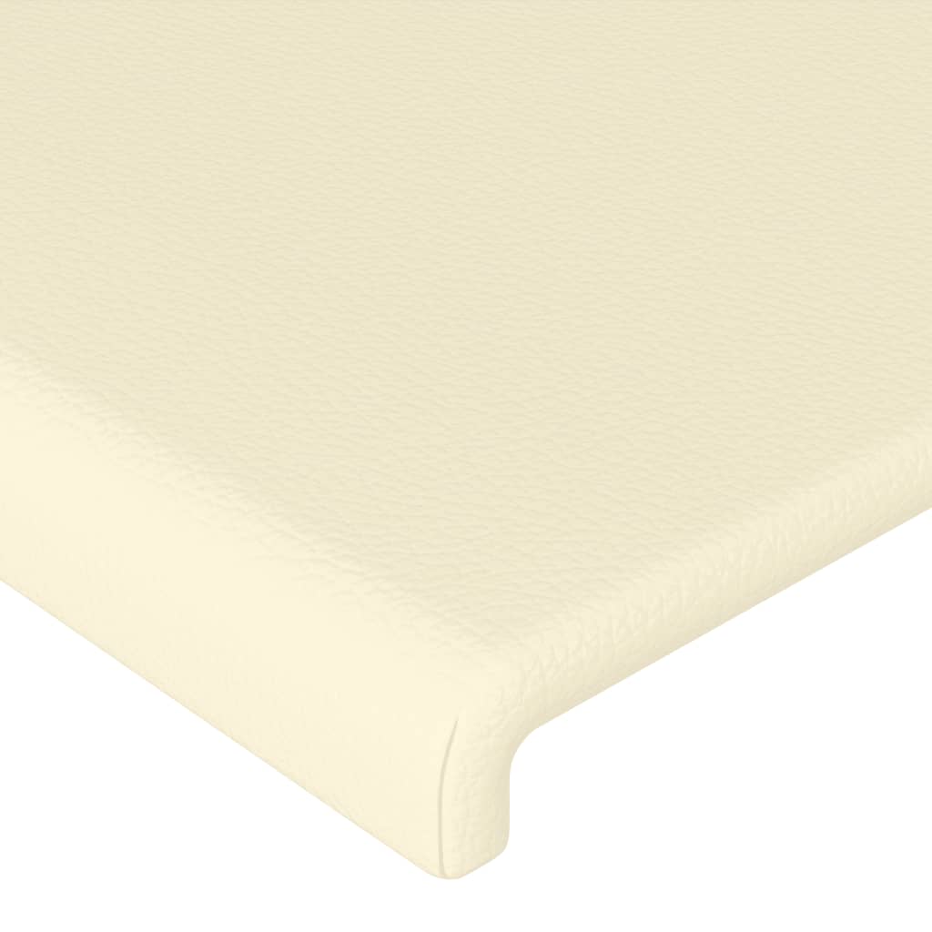 vidaXL Cabecero con LED cuero sintético color crema 100x5x78/88 cm