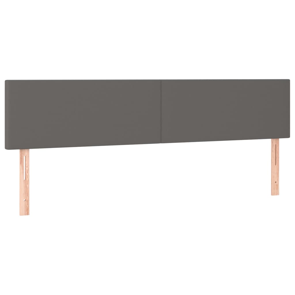 vidaXL Cabecero con LED cuero sintético gris 160x5x78/88 cm