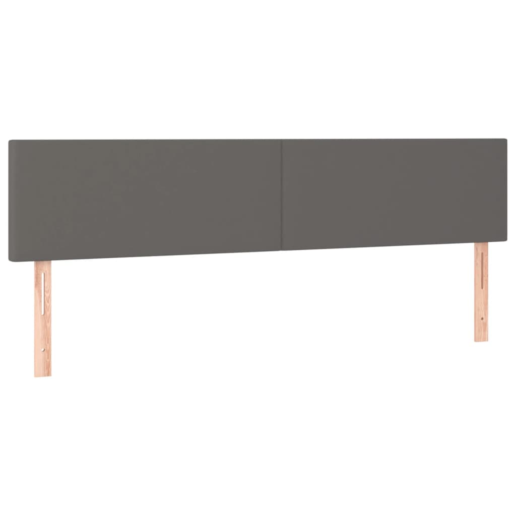 vidaXL Cabecero con LED cuero sintético gris 180x5x78/88 cm