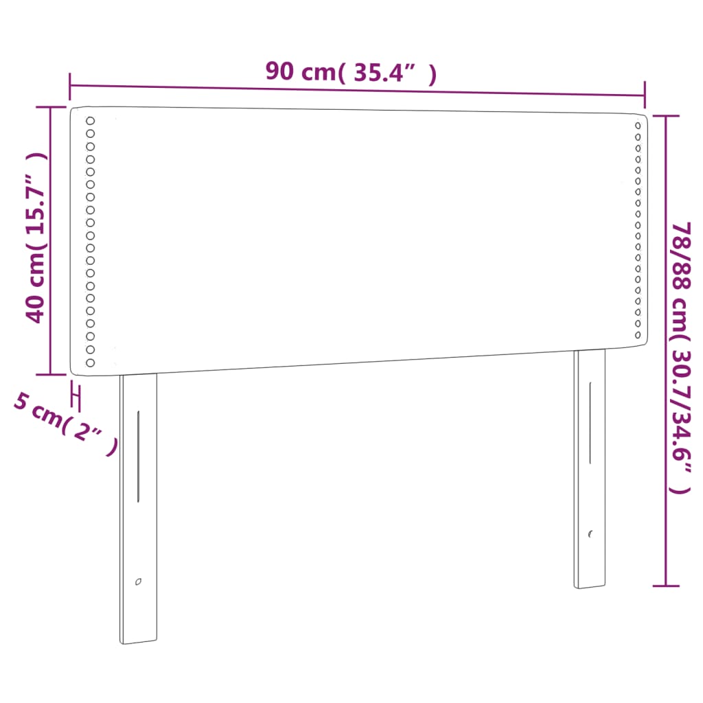 vidaXL Cabecero con LED de tela gris oscuro 90x5x78/88 cm