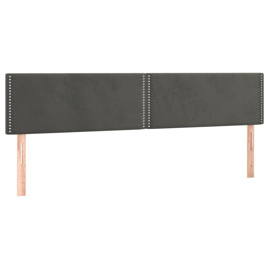 vidaXL Cabecero con LED de terciopelo gris oscuro 160x5x78/88 cm