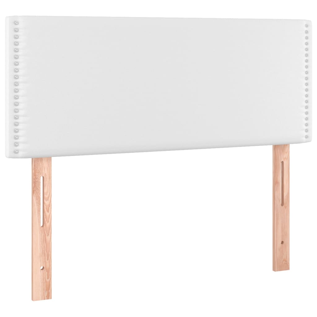 vidaXL Cabecero con LED cuero sintético blanco 100x5x78/88 cm