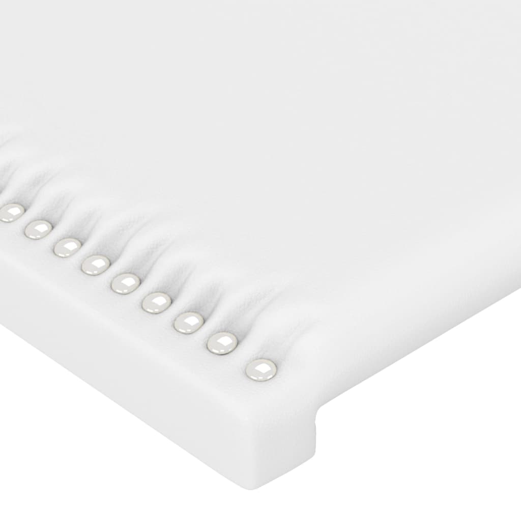 vidaXL Cabecero con LED cuero sintético blanco 100x5x78/88 cm