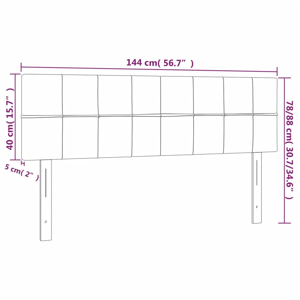 vidaXL Cabecero con LED de tela gris taupe 144x5x78/88 cm