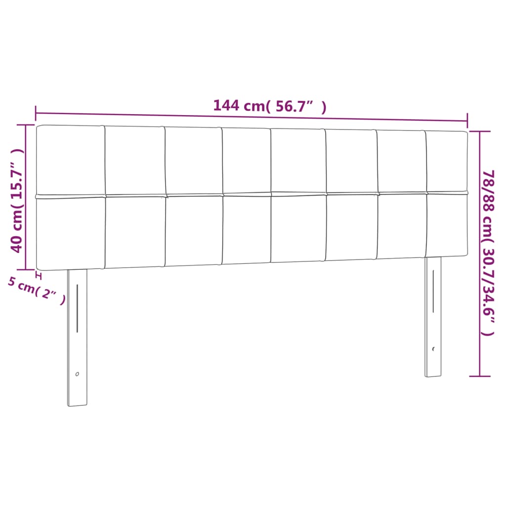 vidaXL Cabecero con LED de terciopelo gris oscuro 144x5x78/88 cm