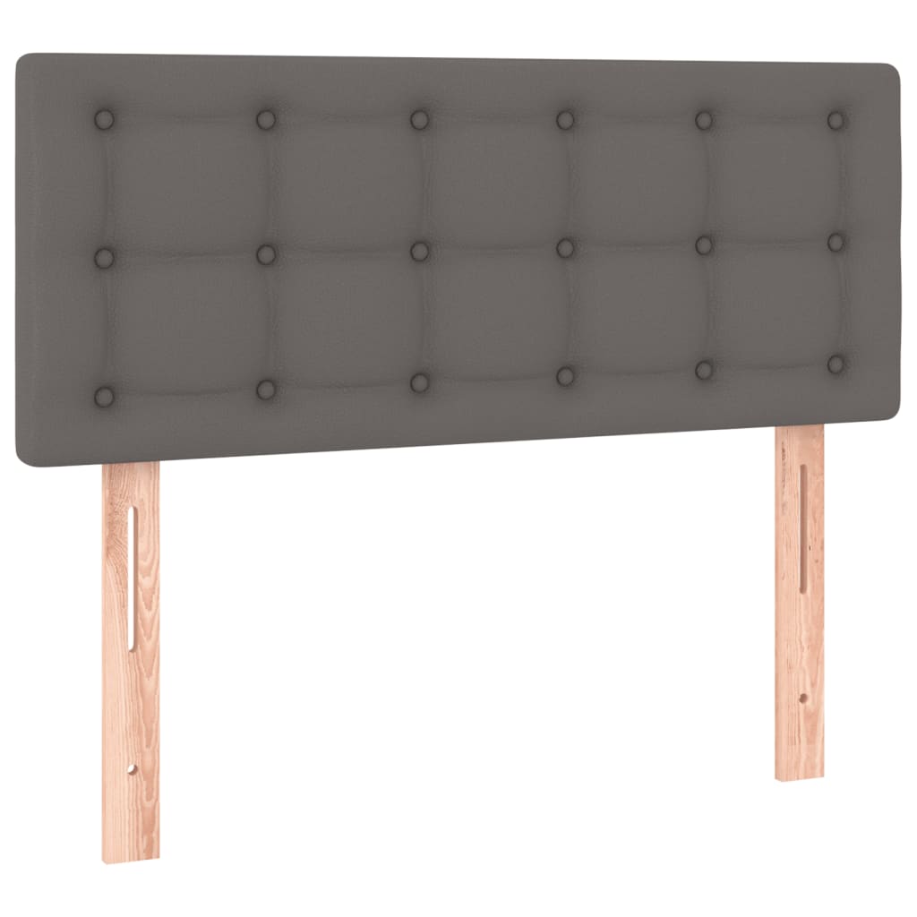 vidaXL Cabecero con LED cuero sintético gris 90x5x78/88 cm