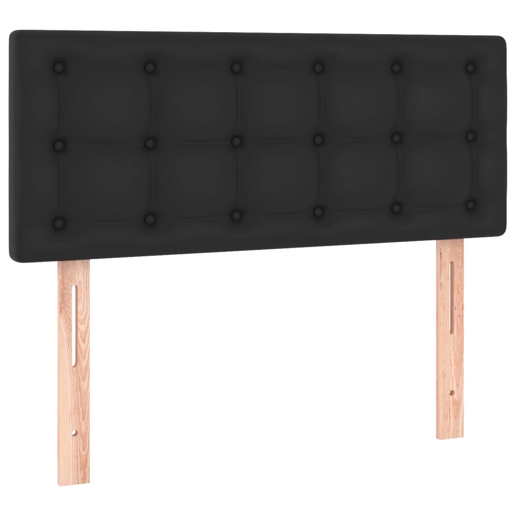 vidaXL Cabecero con LED cuero sintético negro 100x5x78/88 cm