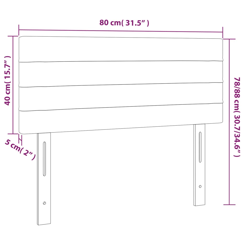 vidaXL Cabecero con LED de tela azul 80x5x78/88 cm