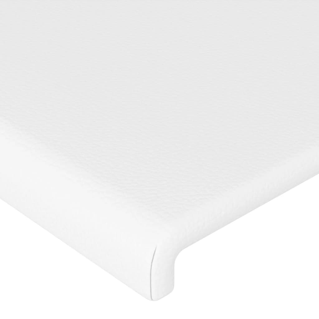 vidaXL Cabecero con luces LED cuero sintético blanco 100x5x118/128 cm