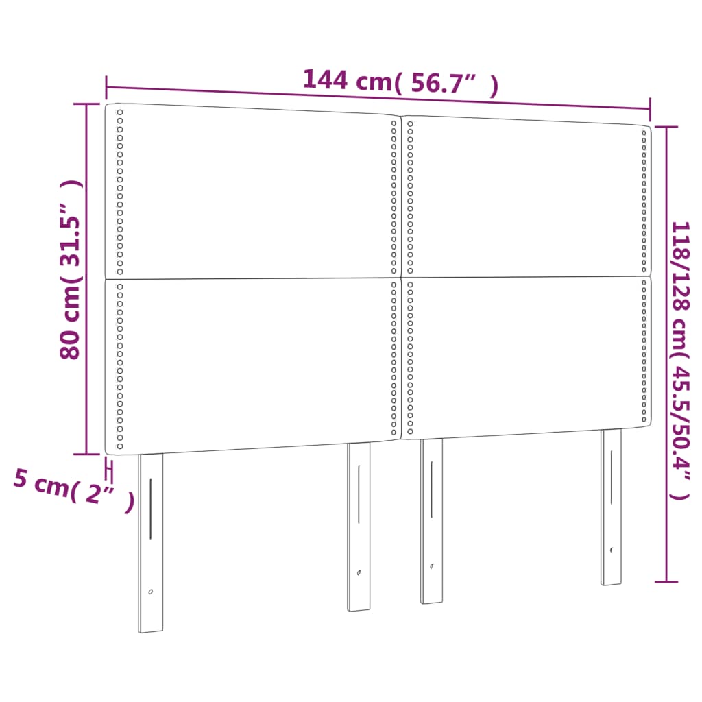 vidaXL Cabecero con luces LED tela gris oscuro 144x5x118/128 cm