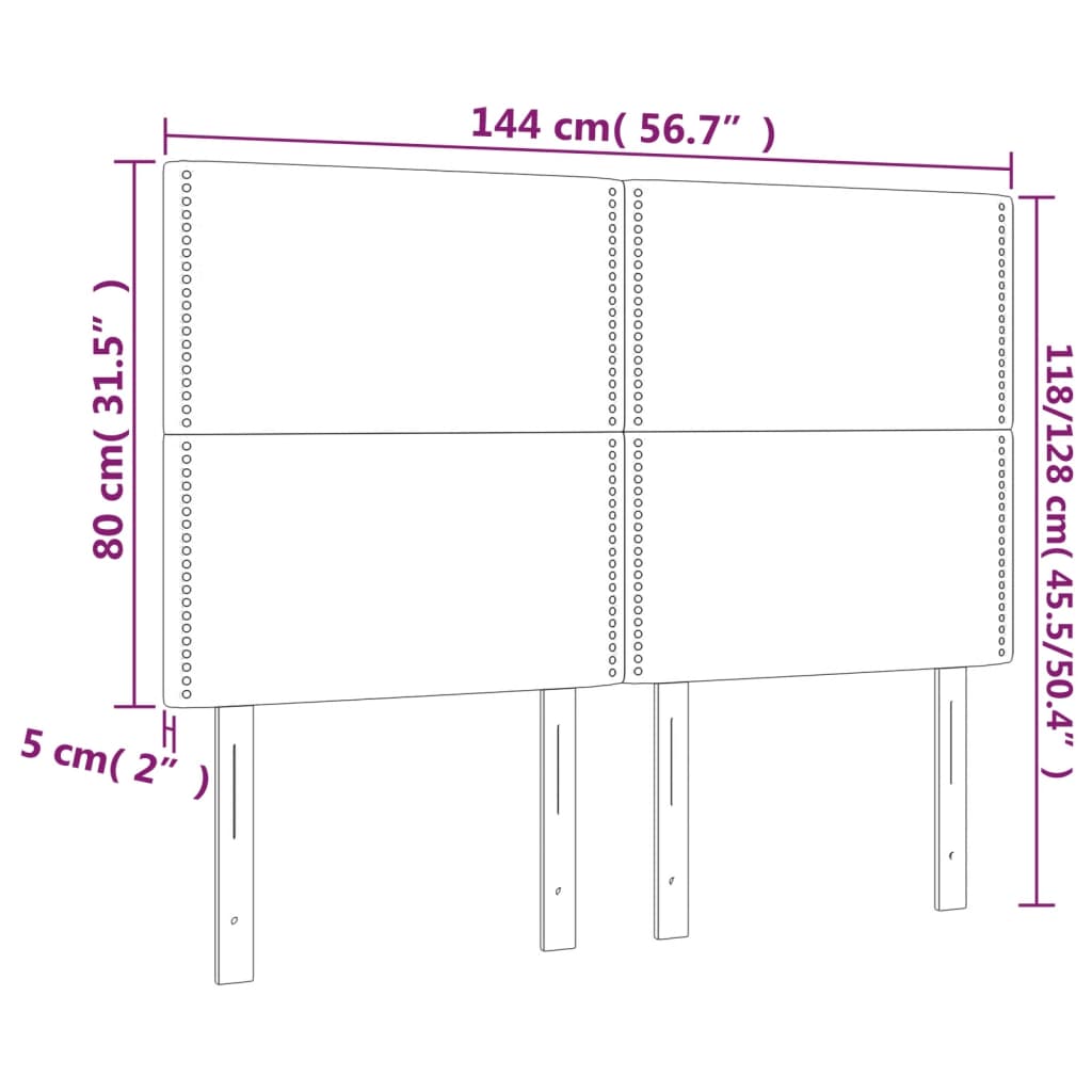 vidaXL Cabecero con luces LED tela azul 144x5x118/128 cm