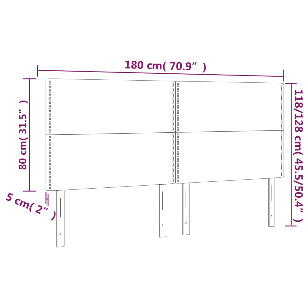 vidaXL Cabecero con luces LED tela azul 180x5x118/128 cm