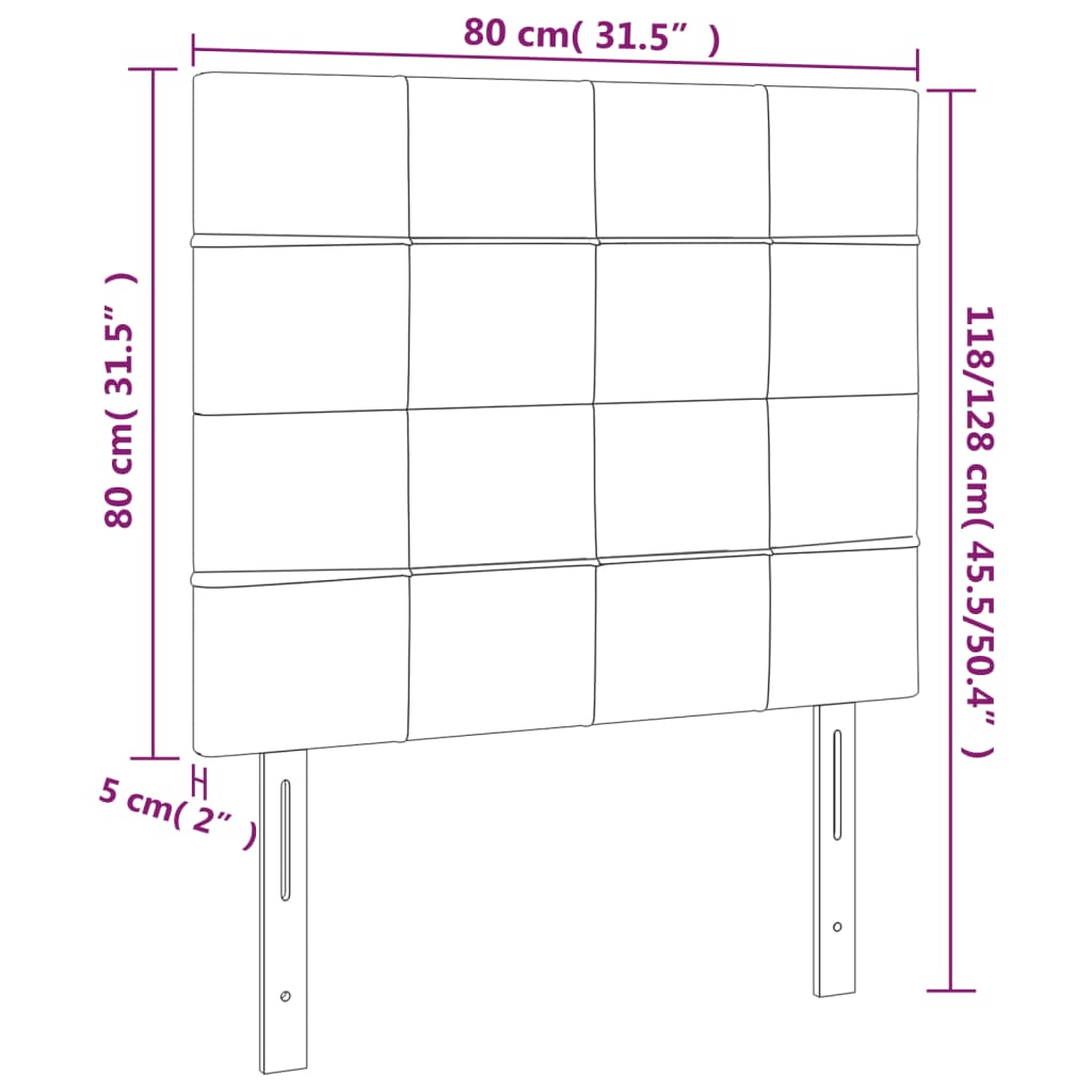 vidaXL Cabecero con luces LED tela gris oscuro 80x5x118/128 cm