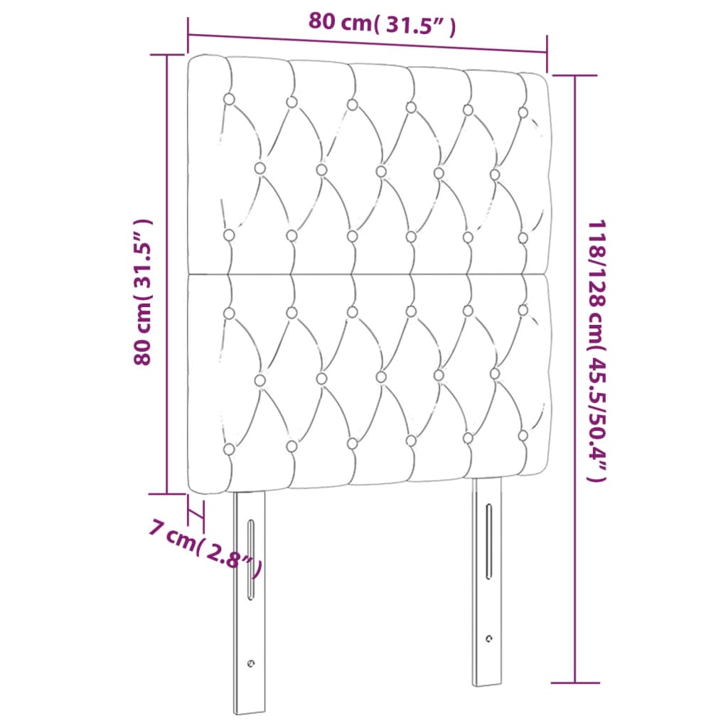 vidaXL Cabecero con luces LED tela gris taupe 80x7x118/128 cm