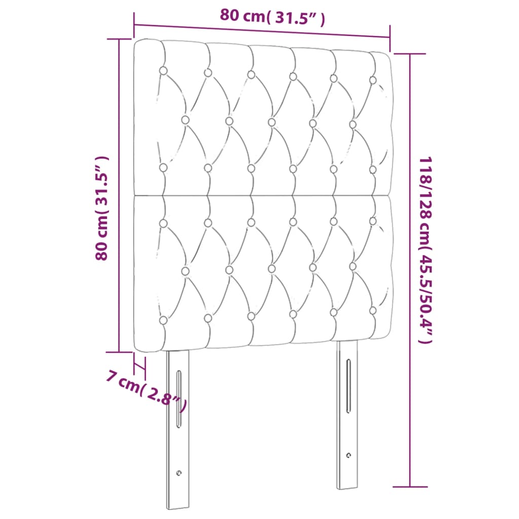 vidaXL Cabecero con luces LED terciopelo gris claro 80x7x118/128 cm