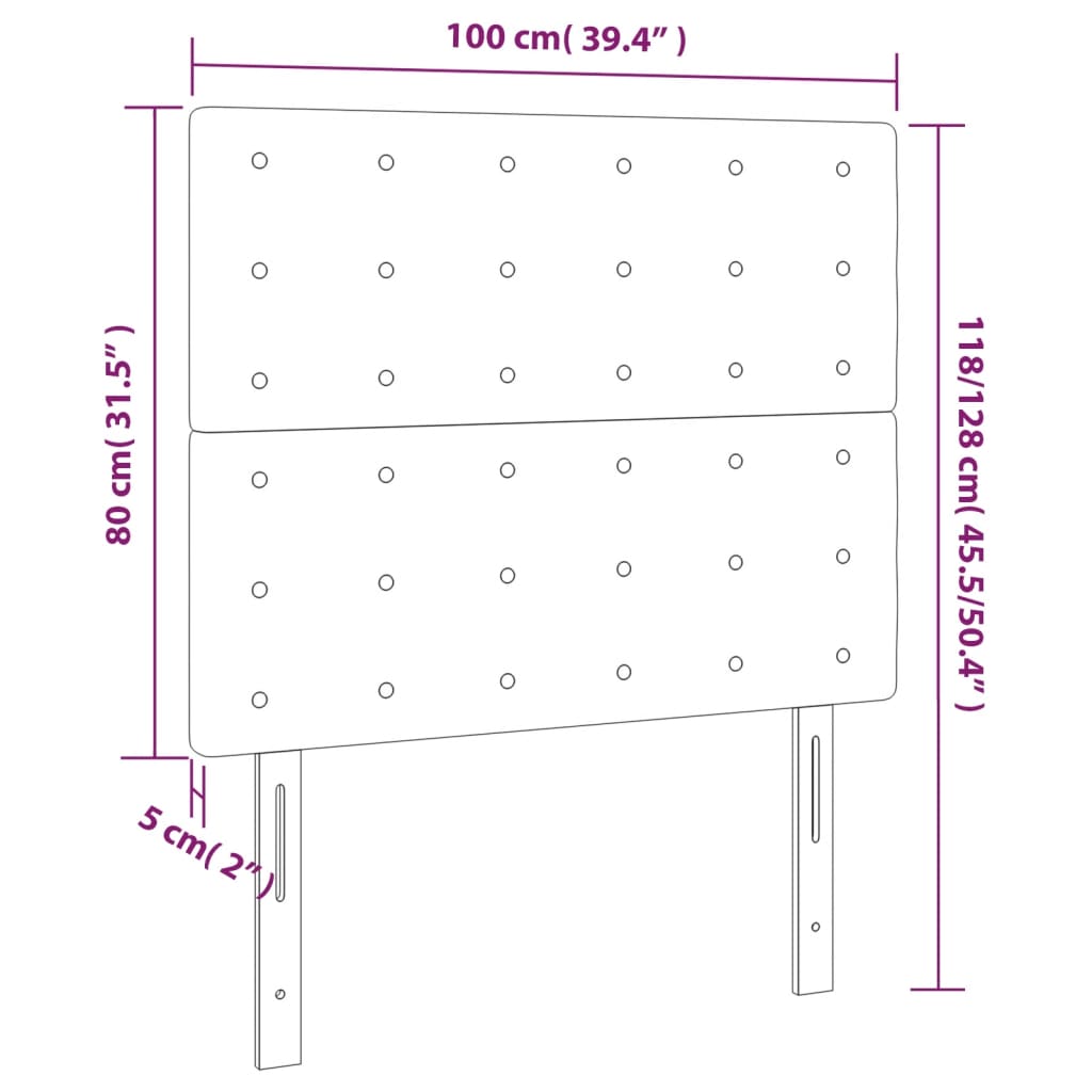 vidaXL Cabecero con luces LED tela gris oscuro 100x5x118/128 cm