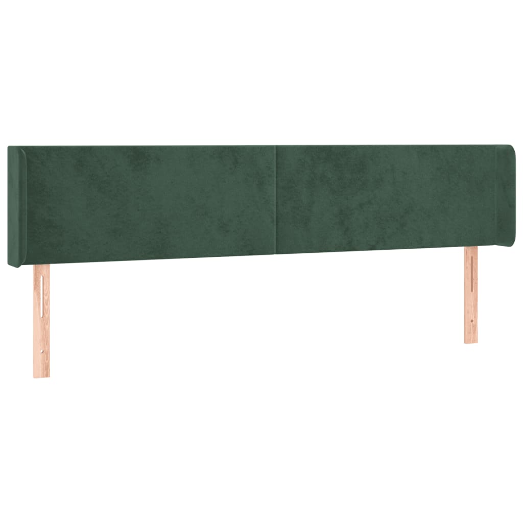 vidaXL Cabecero con LED de terciopelo verde oscuro 183x16x78/88 cm