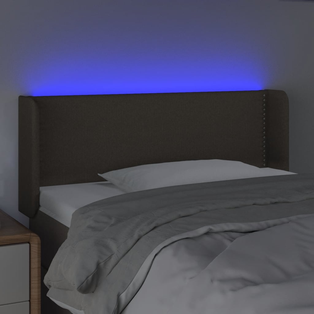 vidaXL Cabecero con LED de tela gris taupe 103x16x78/88 cm