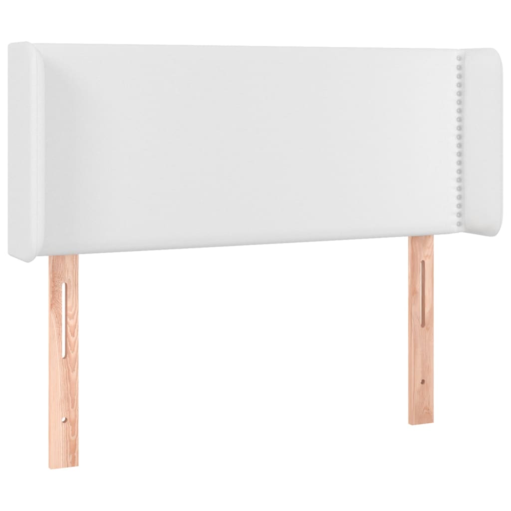 vidaXL Cabecero con LED cuero sintético blanco 83x16x78/88 cm