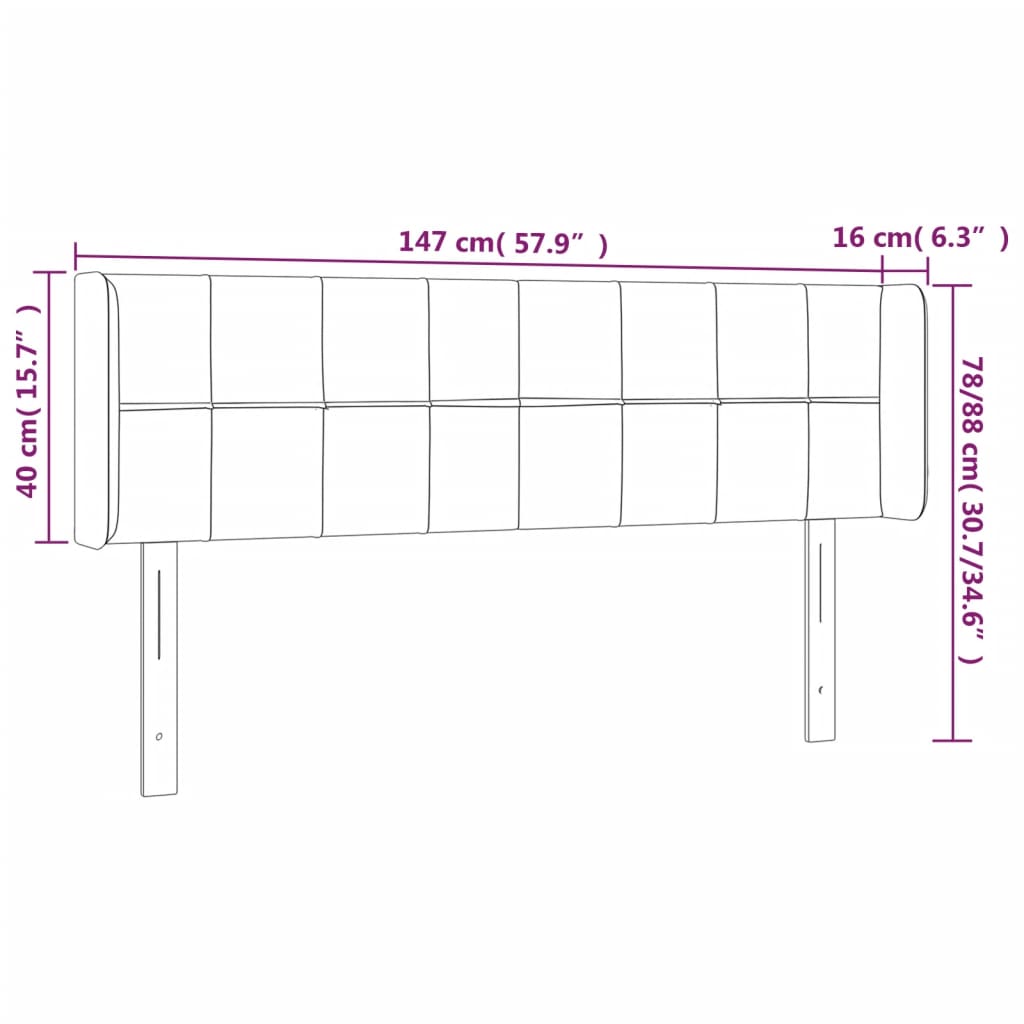 vidaXL Cabecero con LED de terciopelo verde oscuro 147x16x78/88 cm