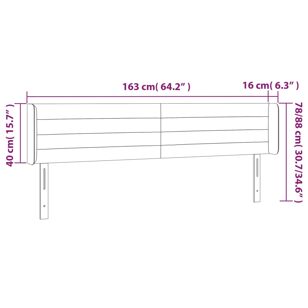 vidaXL Cabecero con LED de tela gris claro 163x16x78/88 cm