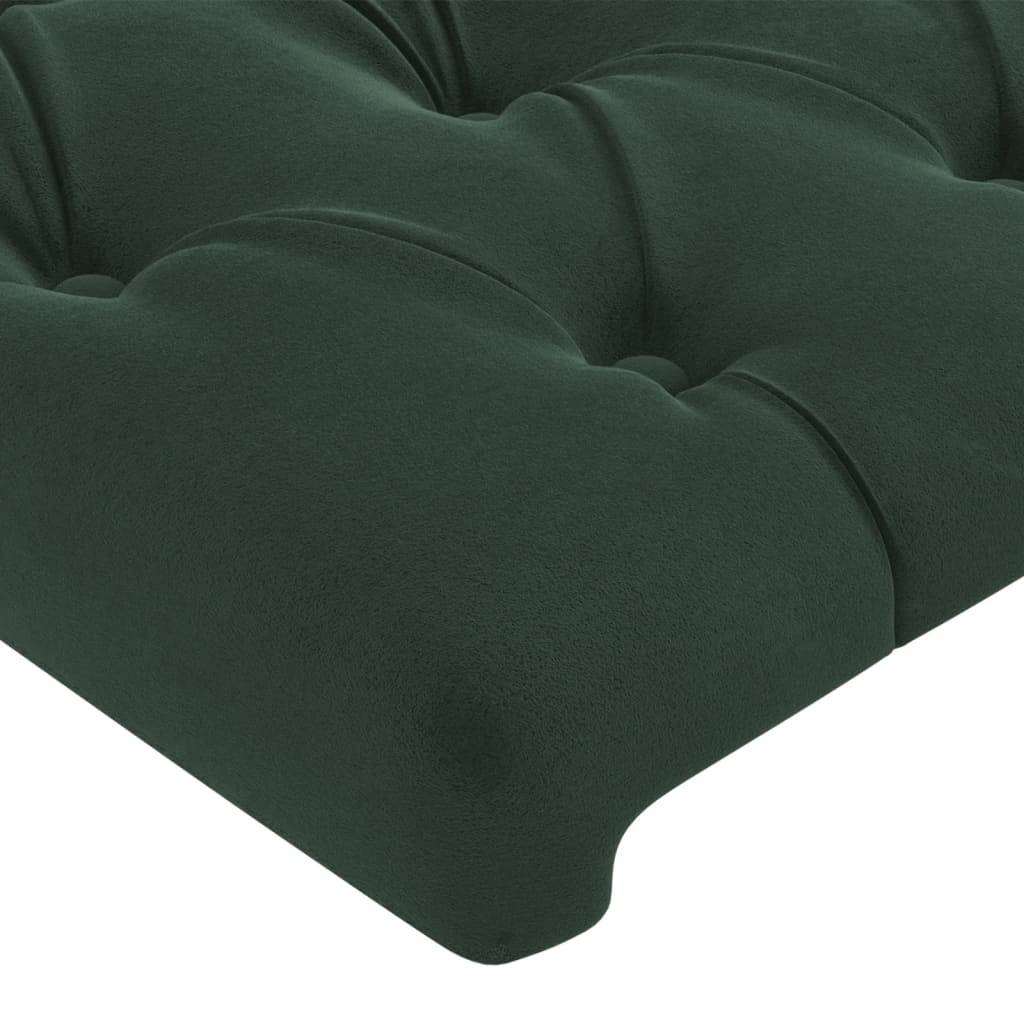 vidaXL Cabecero con LED de terciopelo verde oscuro 83x16x78/88 cm