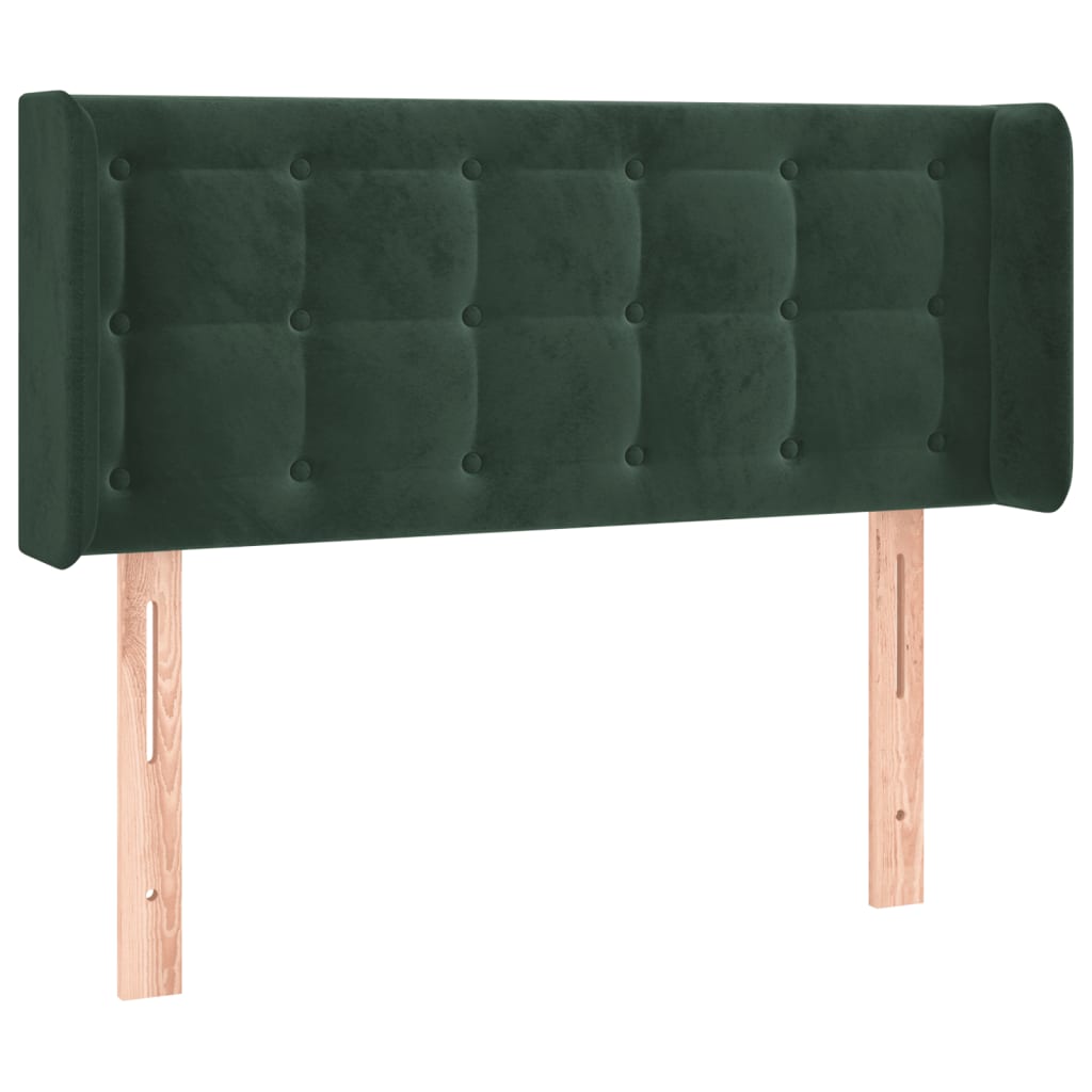 vidaXL Cabecero con LED de terciopelo verde oscuro 93x16x78/88 cm