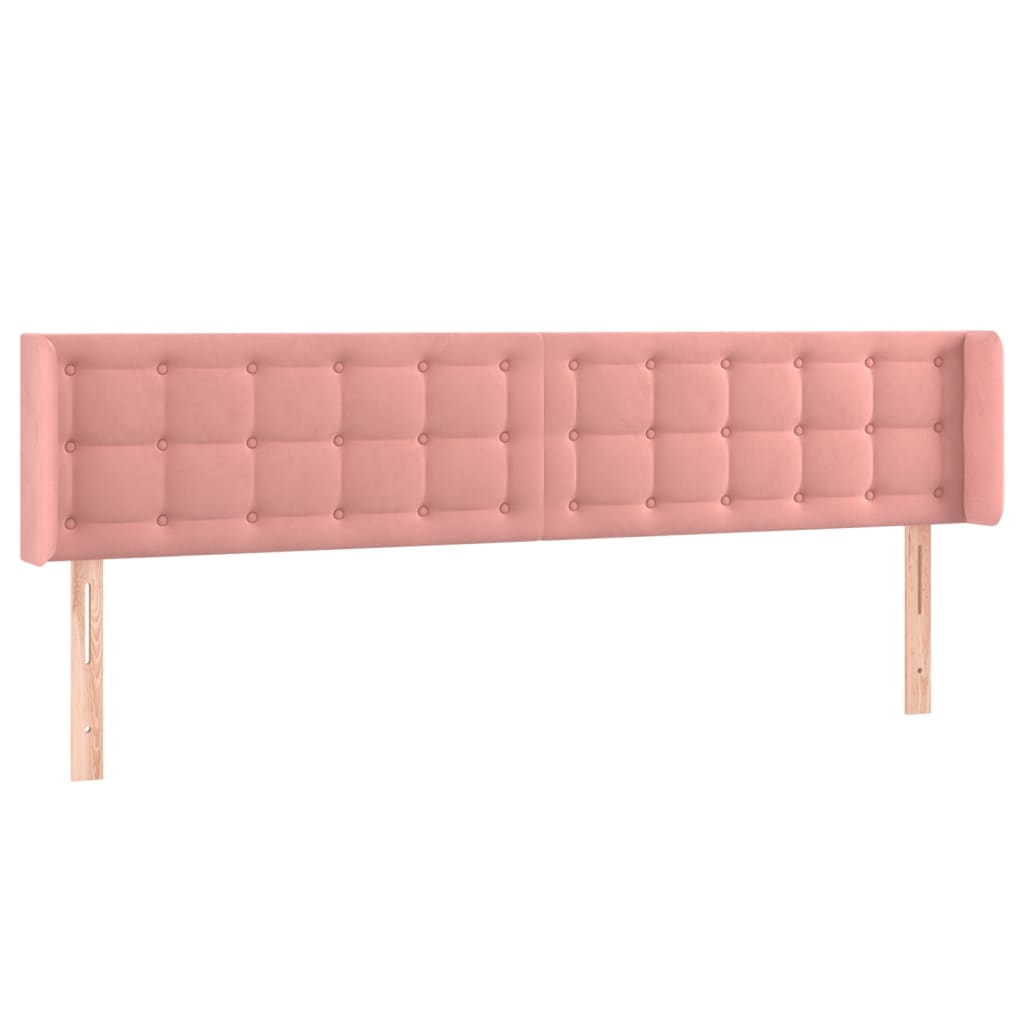 vidaXL Cabecero con LED de terciopelo rosa 183x16x78/88 cm