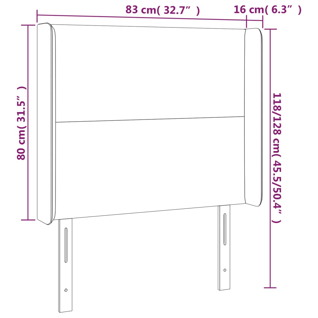 vidaXL Cabecero con LED de tela gris claro 83x16x118/128 cm