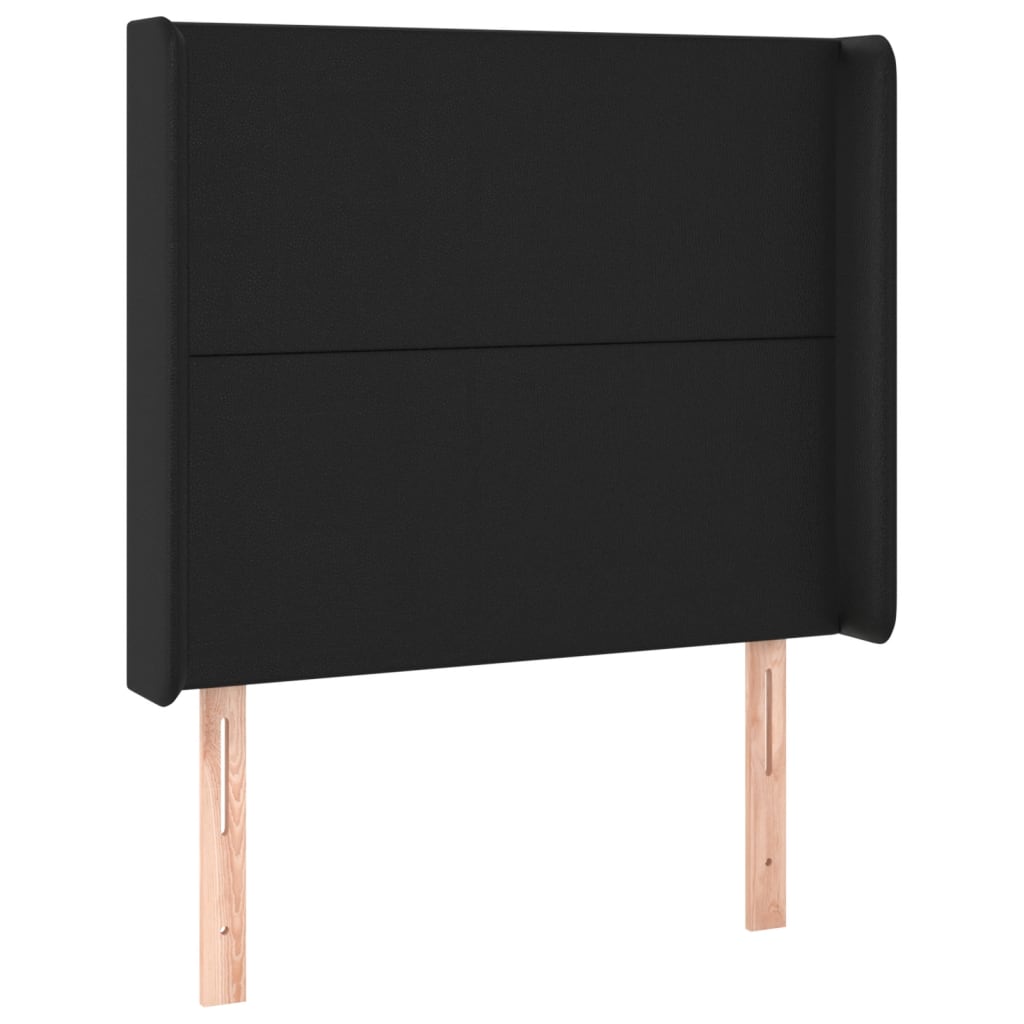 vidaXL Cabecero con LED cuero sintético negro 83x16x118/128 cm