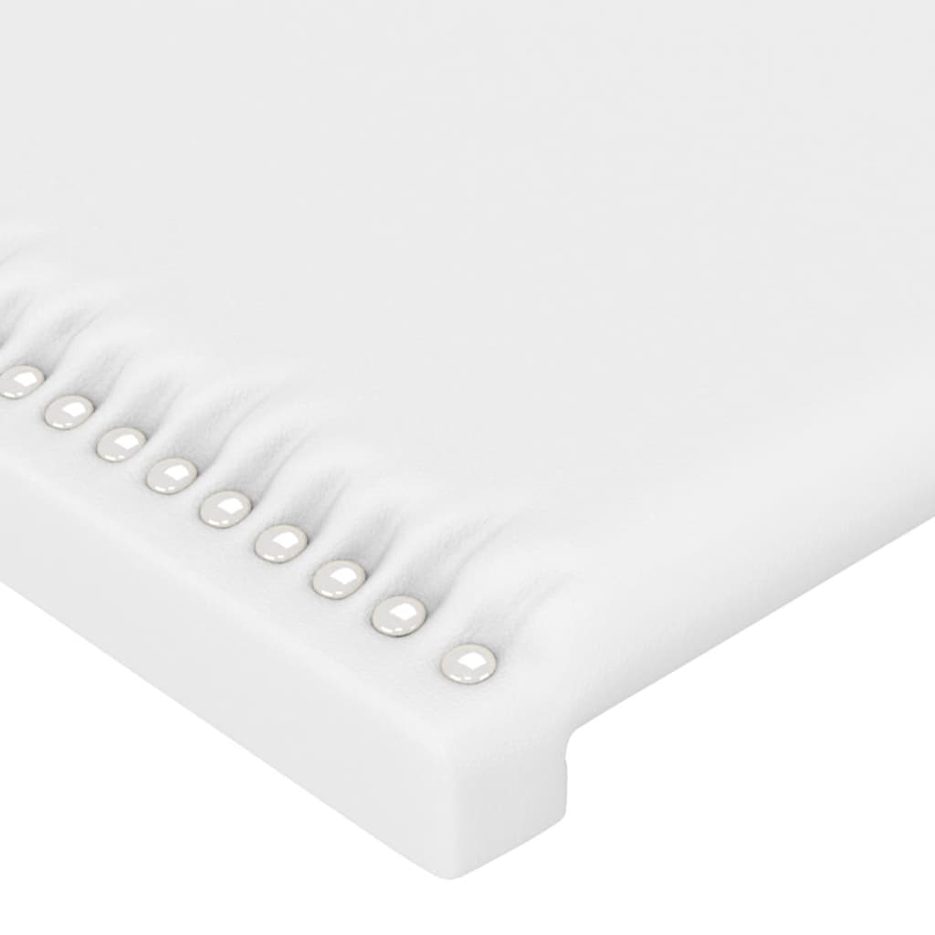 vidaXL Cabecero con LED cuero sintético blanco 93x16x118/128 cm