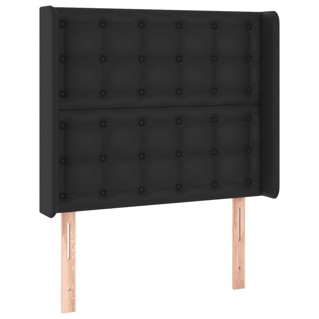 vidaXL Cabecero con LED cuero sintético negro 83x16x118/128 cm