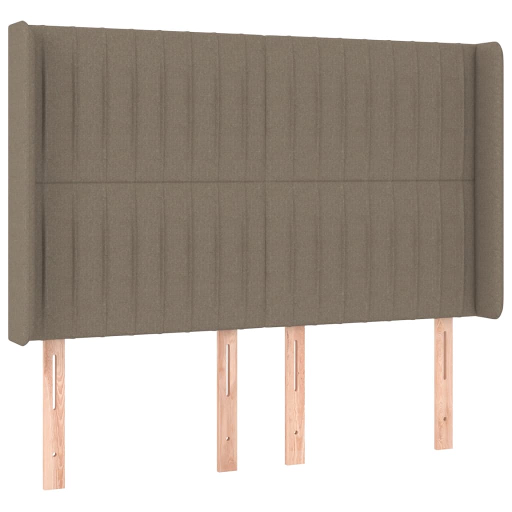 vidaXL Cabecero con LED de tela gris taupe 147x16x118/128 cm