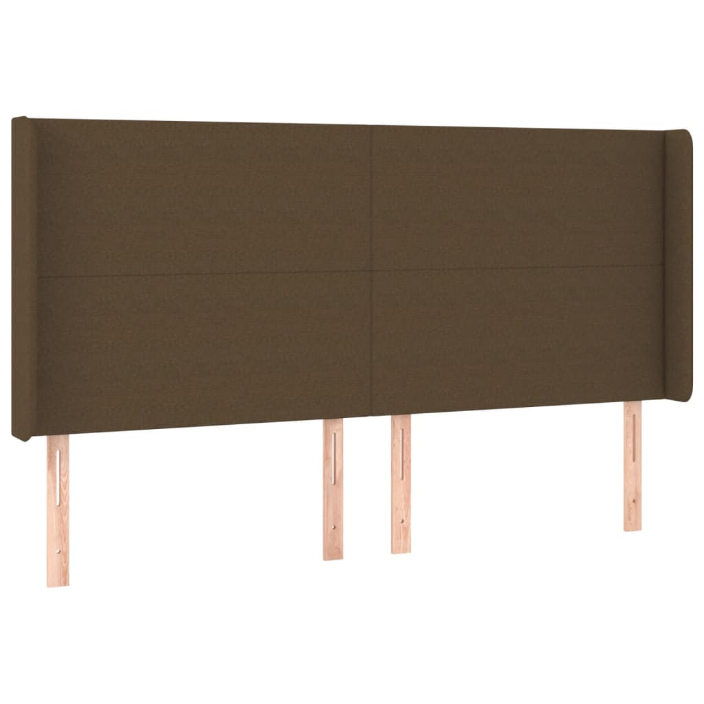 vidaXL Cama box spring colchón luces LED tela marrón oscuro 180x200cm