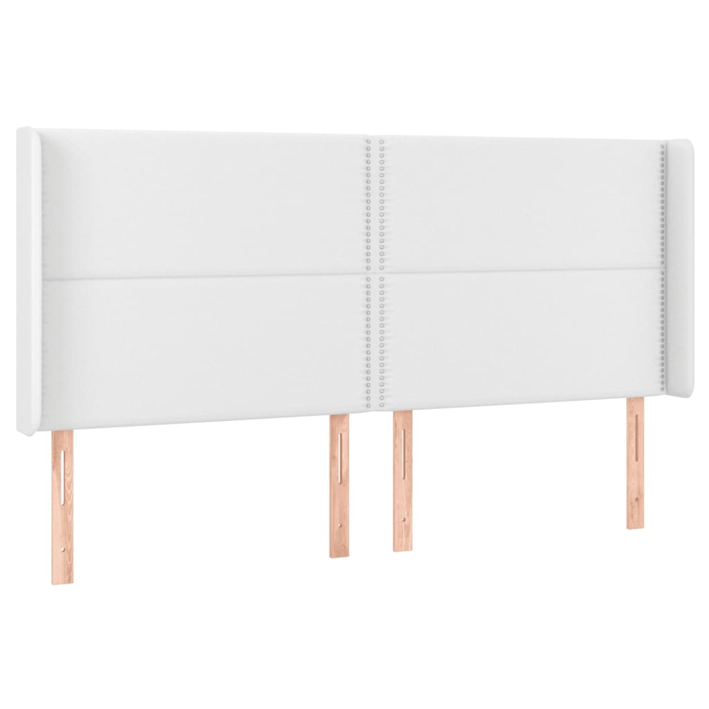 vidaXL Cama box spring colchón y LED cuero sintético blanco 160x200 cm