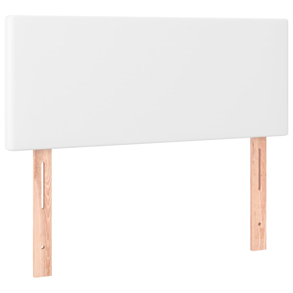 vidaXL Cama box spring colchón y LED cuero sintético blanco 120x200 cm