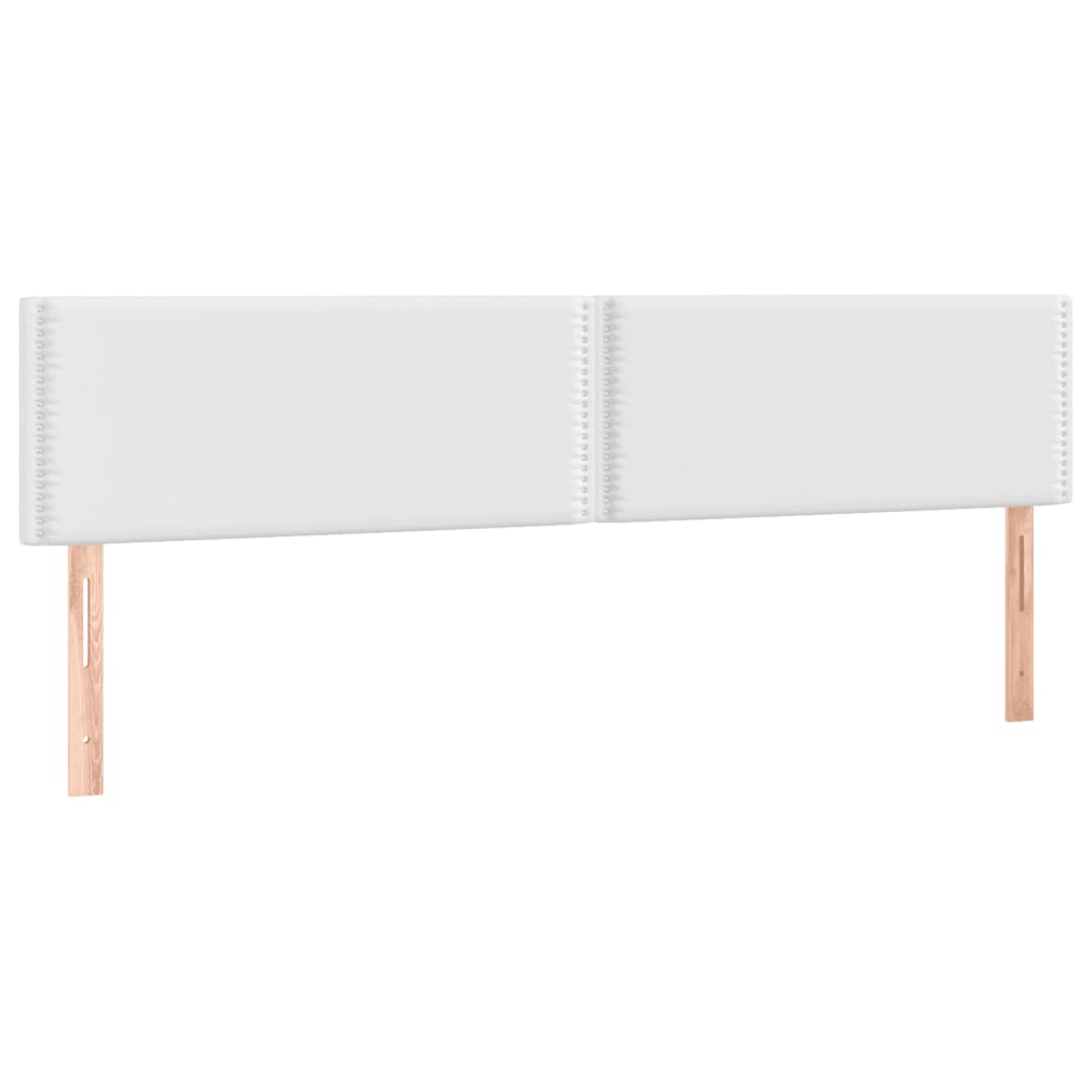 vidaXL Cama box spring colchón y LED cuero sintético blanco 160x200 cm