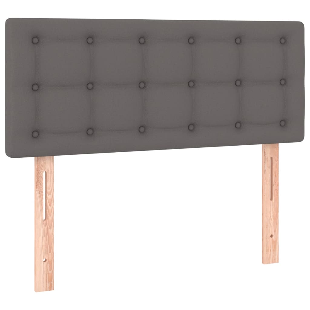 vidaXL Cama box spring colchón y LED cuero sintético gris 120x200 cm