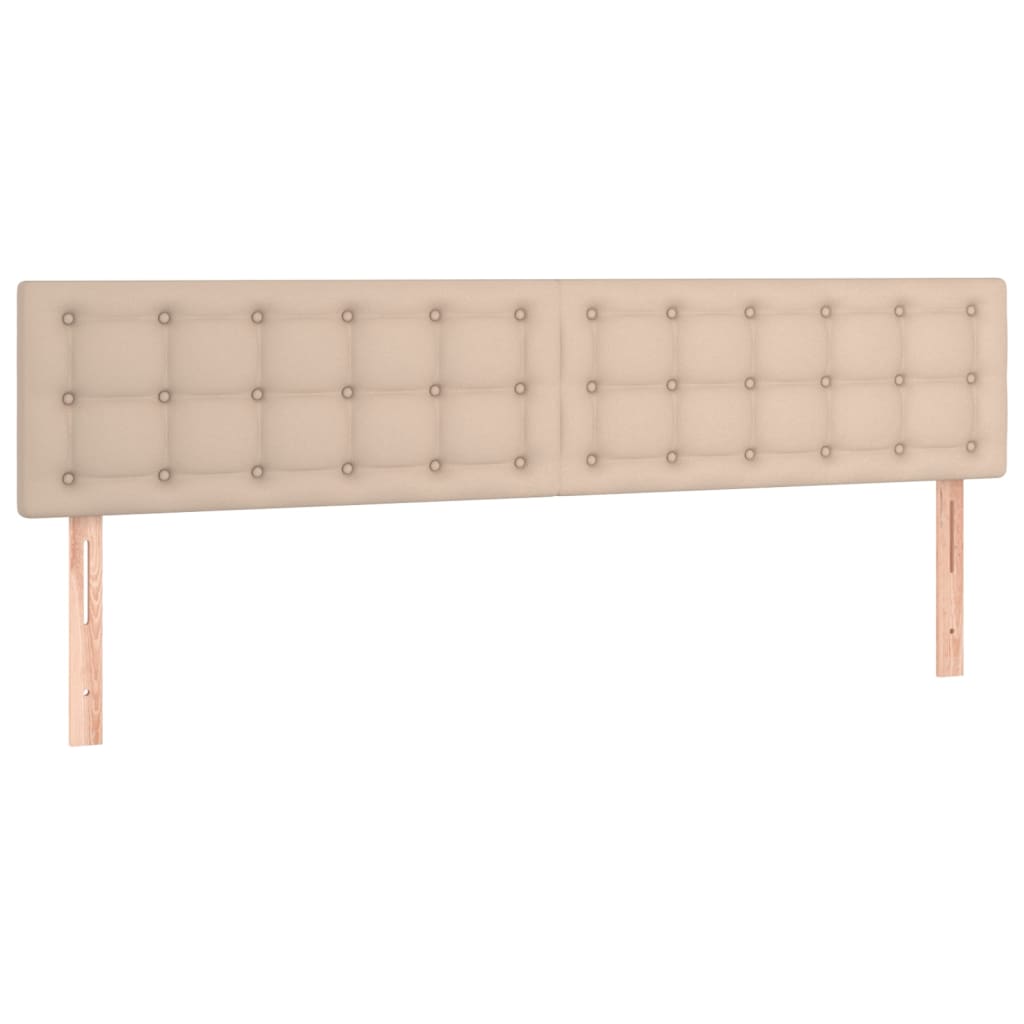 vidaXL Cama box spring colchón LED cuero sintético capuchino 200x200cm