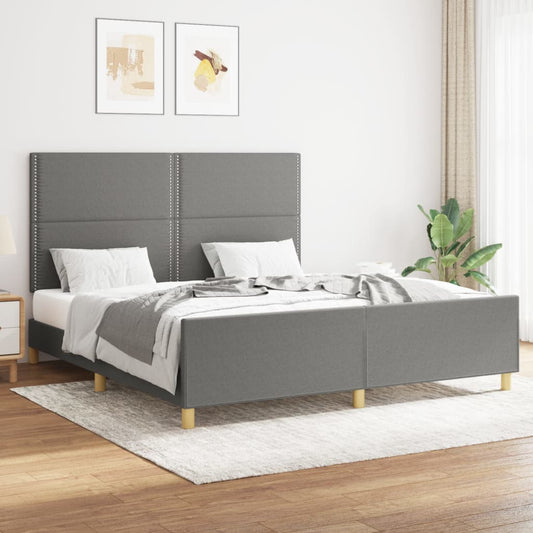 vidaXL Cama sin colchón de tela gris oscuro 160x200 cm