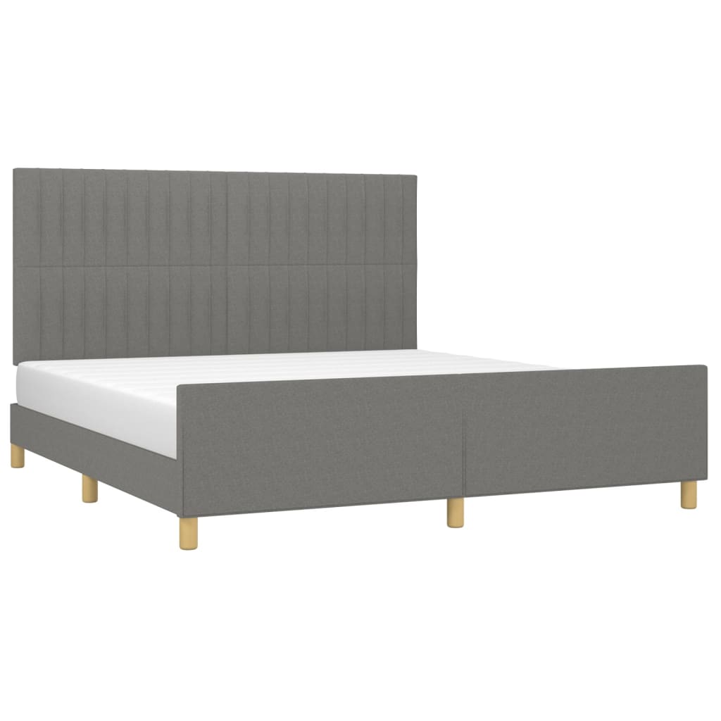 vidaXL Cama sin colchón de tela gris oscuro 160x200 cm