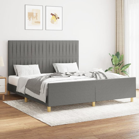 vidaXL Cama sin colchón de tela gris oscuro 160x200 cm