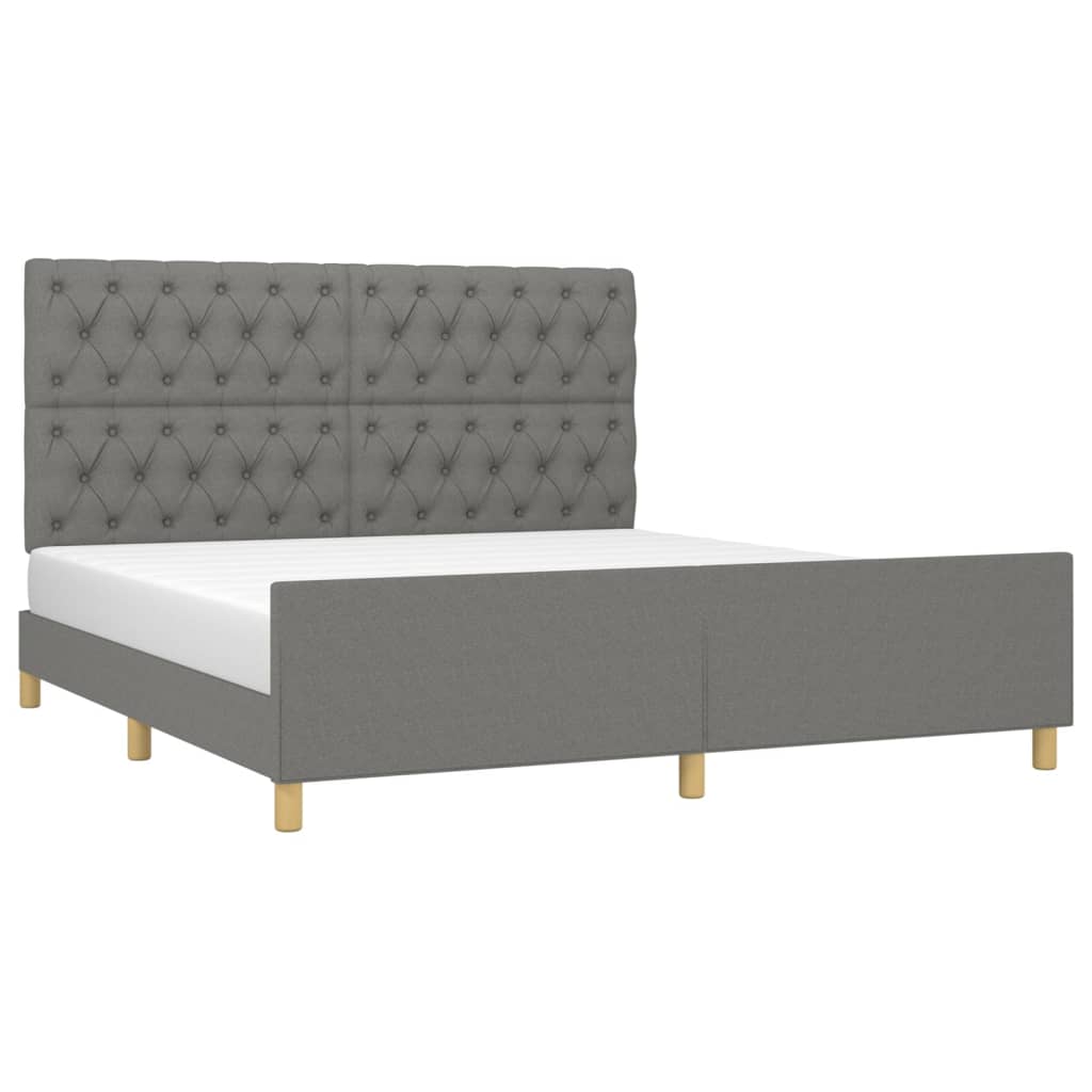 vidaXL Cama sin colchón de tela gris oscuro 160x200 cm