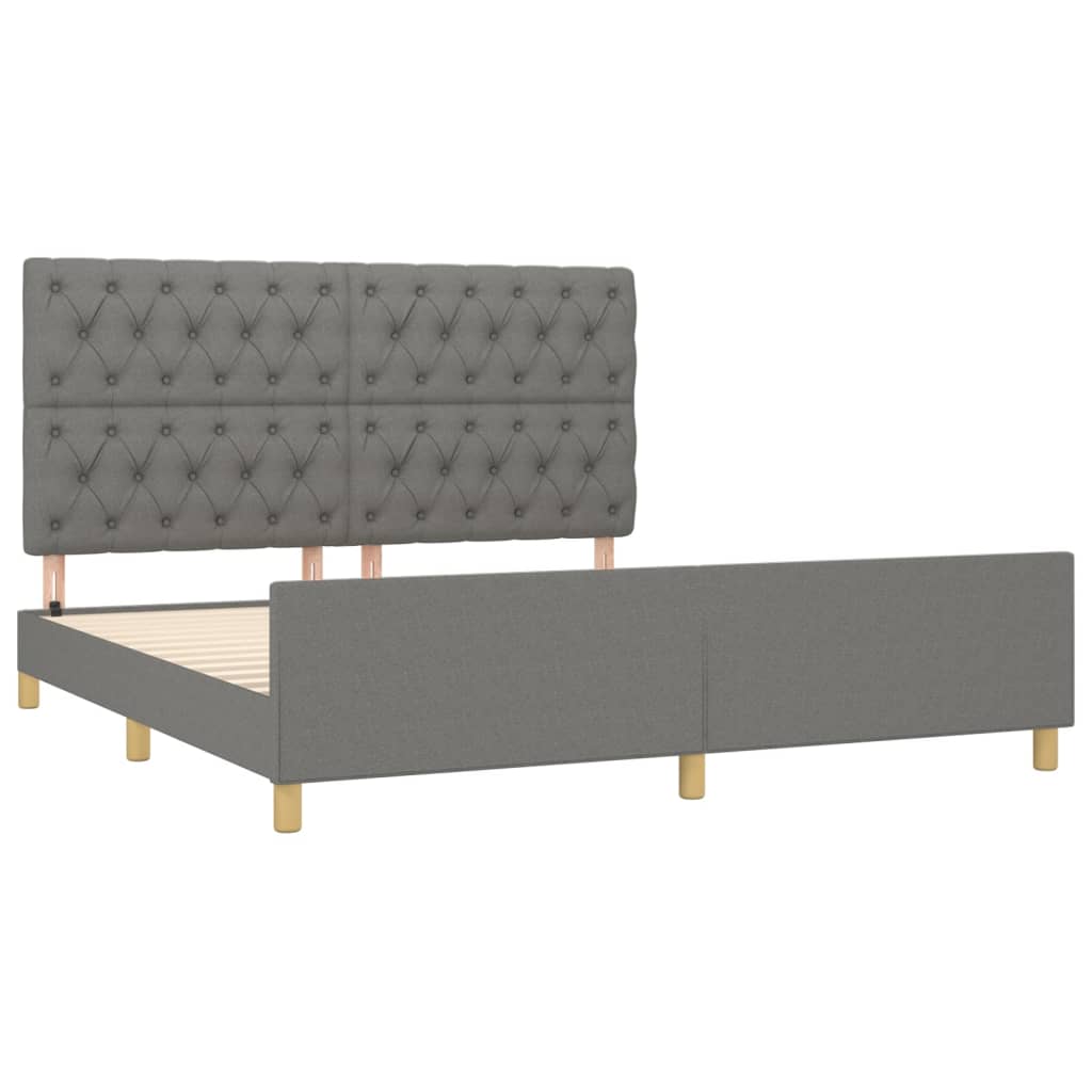 vidaXL Cama sin colchón de tela gris oscuro 160x200 cm