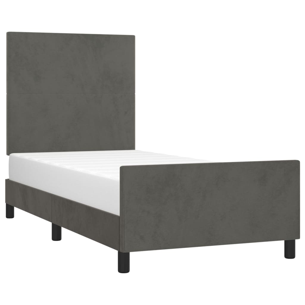 vidaXL Estructura de cama sin colchón terciopelo gris oscuro 80x200 cm